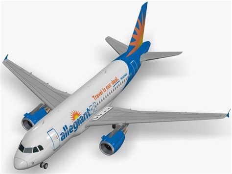 Airbus A319 Allegiant Air 3D Model 159 3ds Max C4d Lwo Dwg Dxf