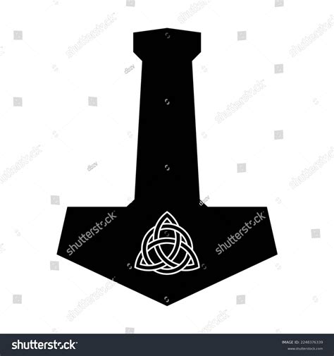 Mjolnir Thor Hammer Triquetra On White Stock Illustration 2248376339 ...