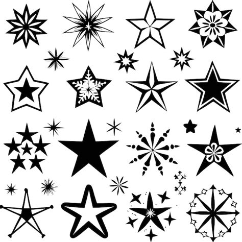 Star Collection Different Stars Set Vector Illustration Premium AI