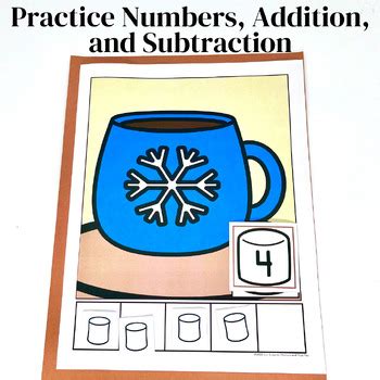 Hot Cocoa Math Numbers To Five Winter Preschool Mat Center Activity