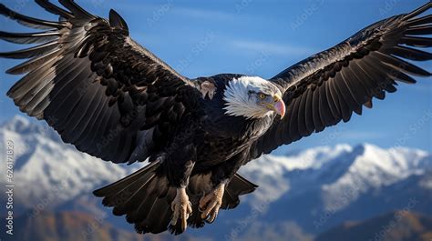 An Andean Condor Vultur Gryphus Soaring Above The Rugged Peaks Of