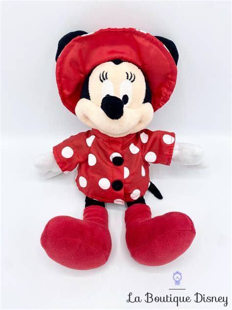 Peluche Minnie Mouse Manteau Pluie Disneyland Paris Disney Rouge Pois