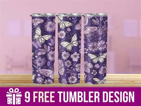 3d Cute Butterfly Tumbler Wrap Designs Graphic By Hassanaasi001