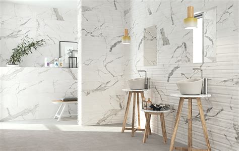 Statuario Glossmatt White Marble Bathroom Wall And Floor Tiles