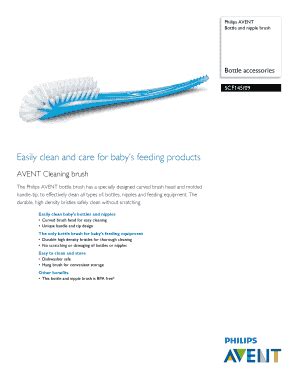 Fillable Online SCF145 09 Philips Bottle And Nipple Brush Bottle