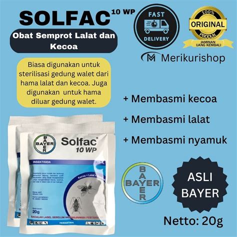 Jual Solfac Asli Original Bayer Obat Walet Kecoa Lalat Semut