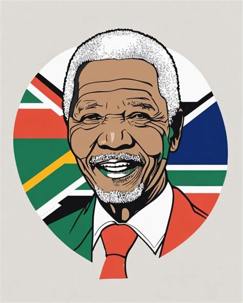 Nelson mandela con arte estilo bandera de sudáfrica Foto Premium