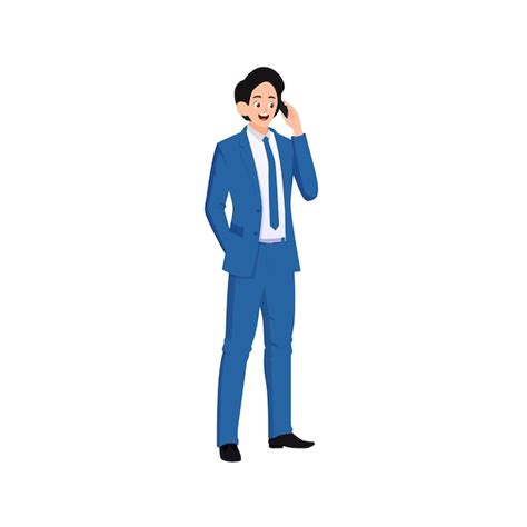 Premium Vector Man Talk On Phone Vector Illustration