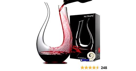 Wine Decanters By Nutriups Hand Blown Red Wine Carafe Classic Pierced