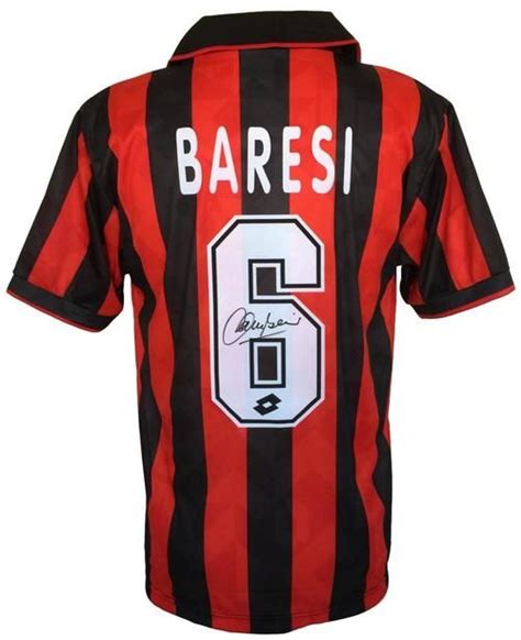 Franco Baresi Signed Ac Milan Home Soccer Jersey Icons Calcio