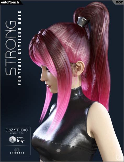 Strong Ponytail Stylized Hair For Genesis 3 Females 3d Models For