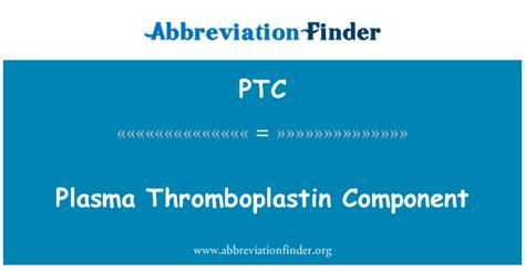 Ptc Significa Componente De Tromboplastina De Plasma Plasma