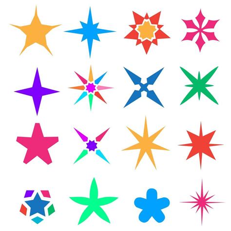 Set abstract stars icons y2k elements vector illustration 40873058 ...