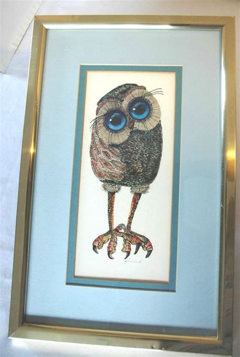 Vintage Glenn Heath Owl Print Owls Drawing Owl Print Art Prints For