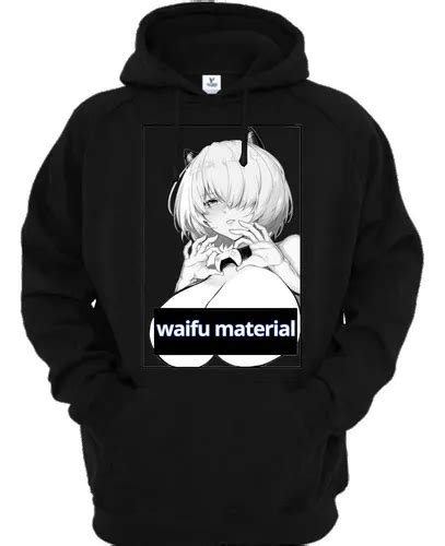 Sudadera Negra Hentai Echhi L Waifu Material 013 Envío gratis