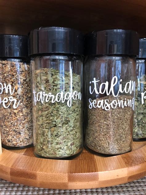 Custom Labeled Glass Spice Jars Label And Jar Included Etsy