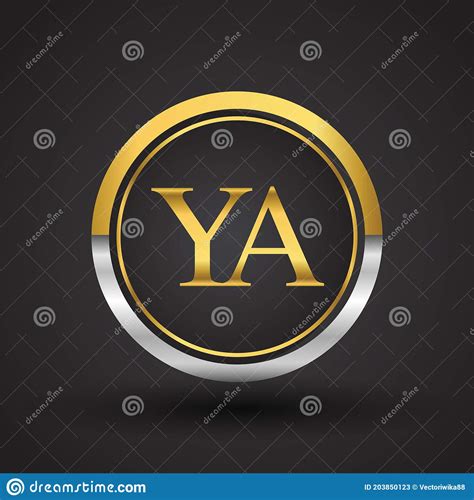 Ya Letter Logo In A Circle Gold And Silver Colored Vector Design