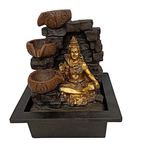 Ethnic Karigari Indoor Fountain Lord Shiva Table Top Water Fountain For