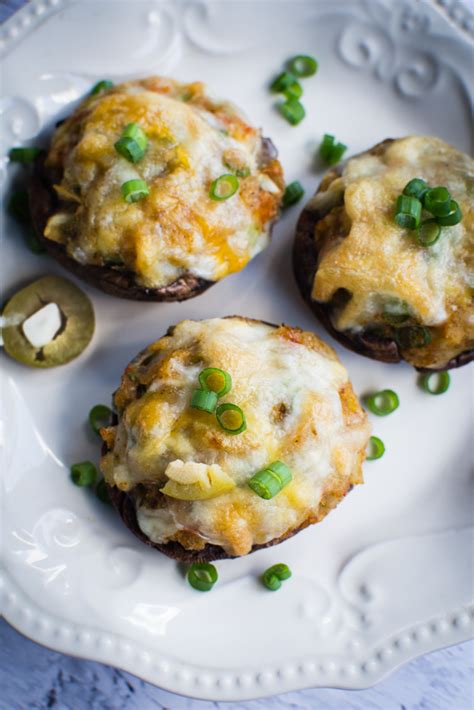 Cheesy Olives Stuffed Mushrooms Forks N Knives