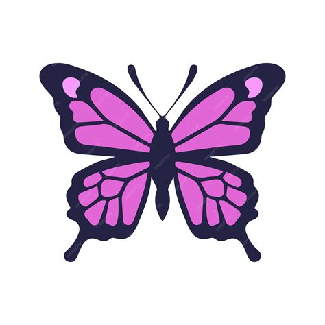 Premium Vector Purple Butterfly Vector Illustration Flat Purple Butterfly Icon Isolated On A