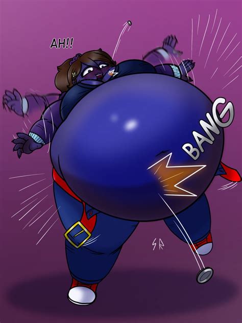 Rule 34 Belt Blueberry Girl Blueberry Inflation Body Inflation Brown Hair Clothes Ripping Fat