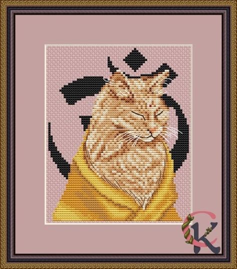 Cat Zen Cross Stitch Pattern Code Sko Sophia Komkova Buy Online