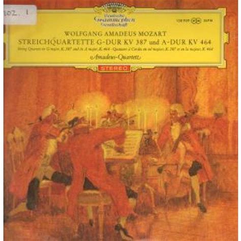 Mozart String Quartets In G Major Lp Vinyl Album German Deutsche