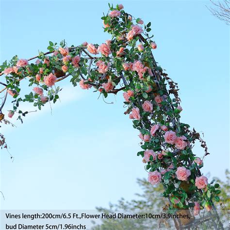 PARTY JOY 6 5Ft Artificial Rose Vine Silk Flower Garland Hanging