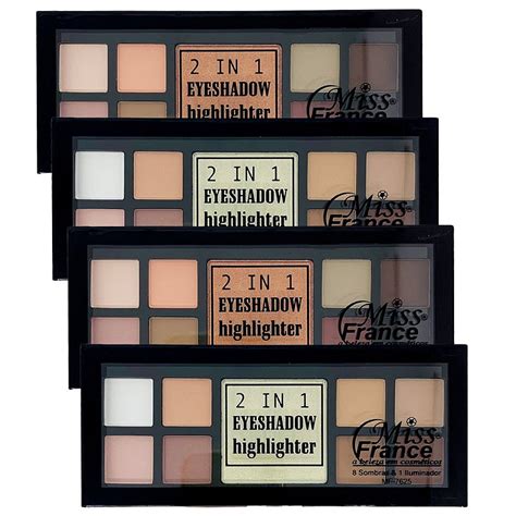 Paleta De Sombras E Iluminador Em Miss France Kit De Make