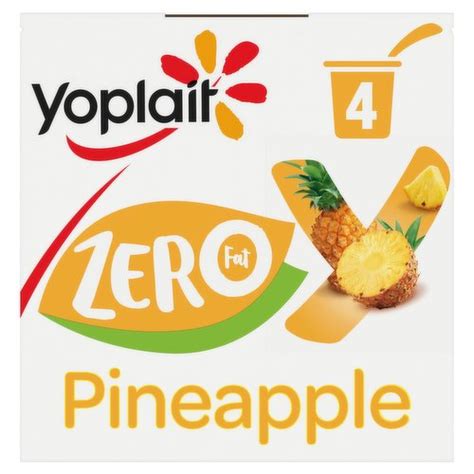 Yoplait Fat Free Pineapple Yogurt With Sweeteners 4 X 125g 500g