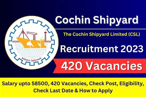 Cochin Shipyard Recruitment Salary Upto Vacancies