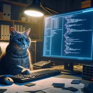 Funny Cat Coding Scene | Cat Coding Illustration | AI Art Generator ...