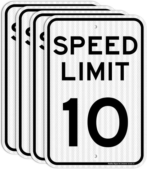 2pc 10 Mph Speed Limit Sign 18 X 12 Inches Aluminum