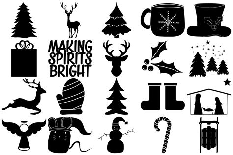 Christmas Silhouettes Vector Ai Eps Vecor And Png 156969 Illustrations Design Bundles