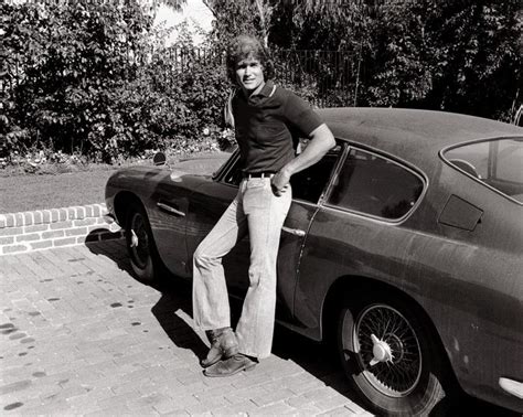 Michael Landon With His 1967 Aston Martin Db6 At Home In Beverly Hills