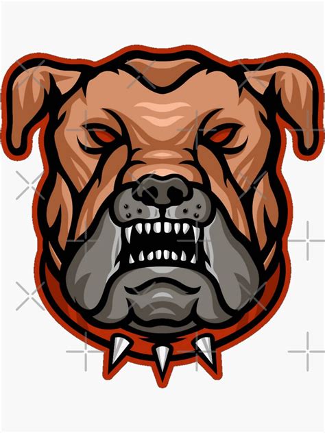 Devil Dog Evil Monster Scary Angry Bulldog With Red Eyes Sticker