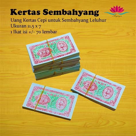 Jual Uang Kertas Cepi Untuk Sembahyang Leluhur Cheng Beng Shopee