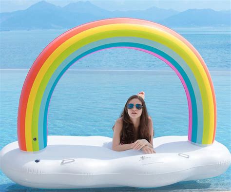 Giant Inflatable Rainbow Cloud Pool Float