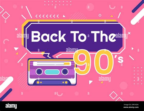 S Retro Party Cartoon Background Illustration With Nineties Music