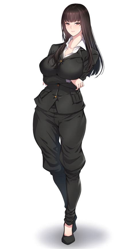 Safebooru 1girl Arms Under Breasts Black Footwear Black Jacket Black