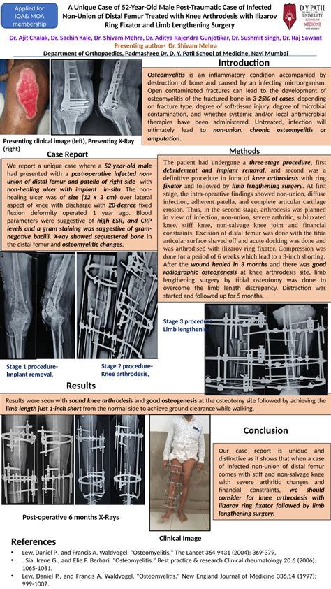 Pdf A Unique Case Of Year Old Male Post Traumatic Case Of Infected