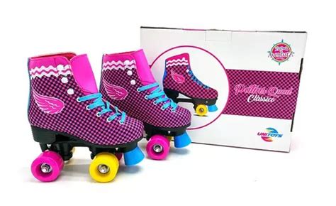 Patins Quad Classico Rodas Rosa Sou Luna Rosa Br