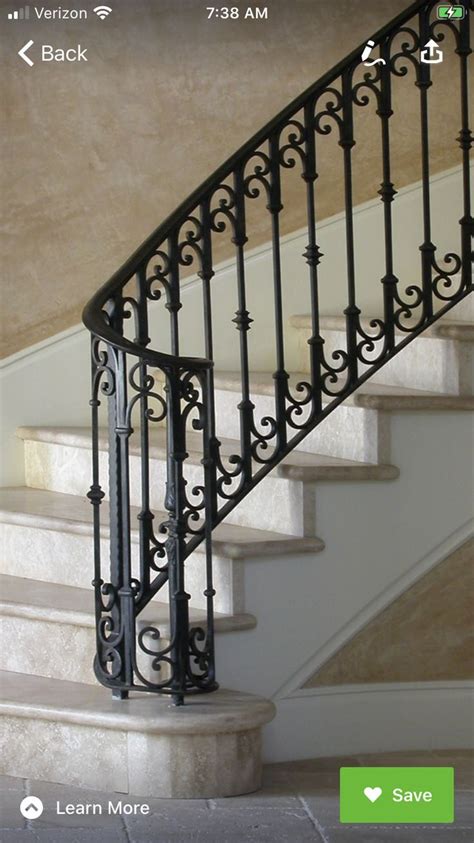 Bottom Tread Curved Railing Barandilla Escalera Interior Barandillas Escale Wrought