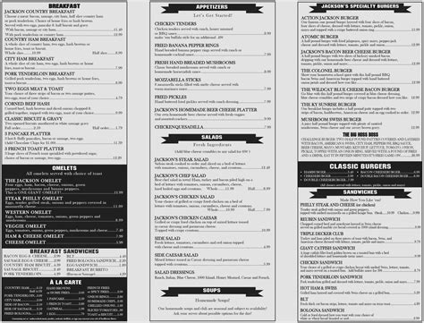 Our Menu – Jackson's Restaurant