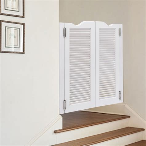 Aiqidi 24*42Inch Double-door Swing Door Natural Pine Wood Louvered Cafe