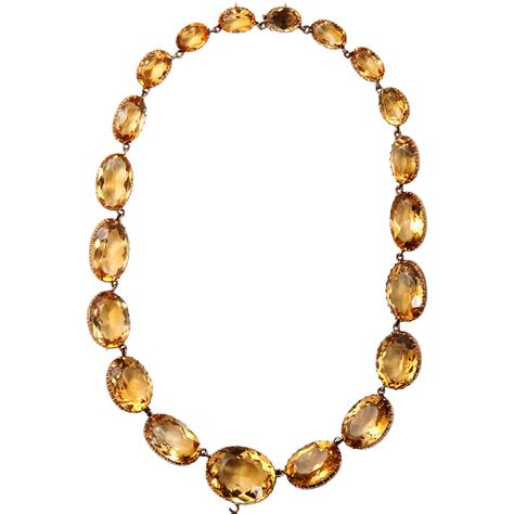 Olivia Collings Antique Jewelry Citrine Large Riviere Necklace in ...