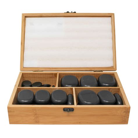 Caldera Hot Stone Set Basaltsteine In Bambusbox