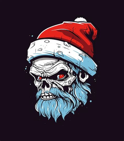 Premium Vector Santa Zombie Hand Drawn Logo Design Illustration