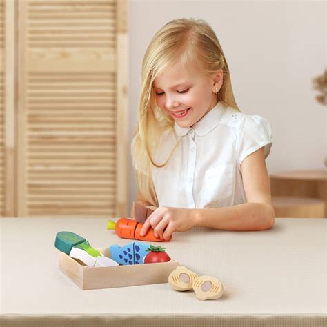 Wooden Pretend Play Food Cutting Set ｜ Fun Little Toys – funlittletoys