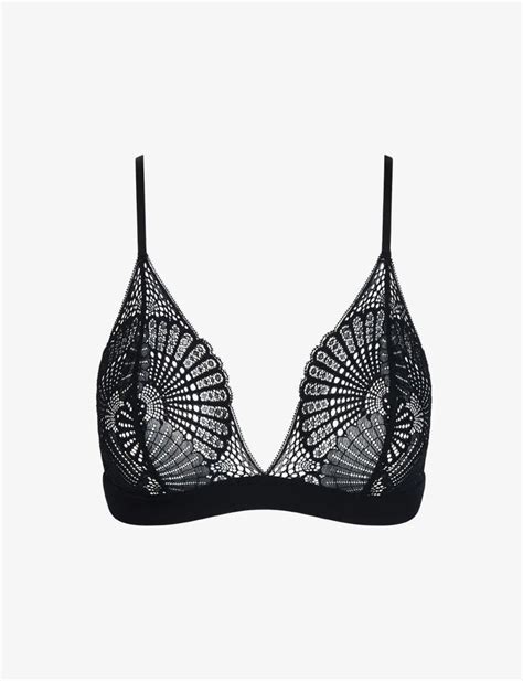 Commando Butter Lace Triangle Bralette Black Nell